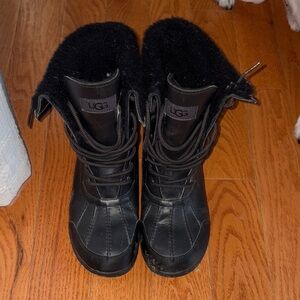 UGG Black Lace-Up Boots